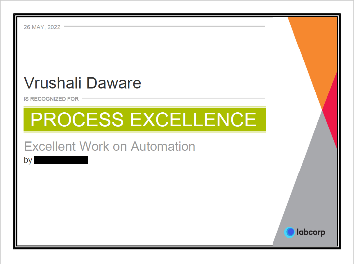 A.C.E. Award: Process Excellence